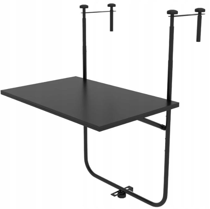 Stolik balkonowy do zawieszenia, metalowy, 62 x 60 cm, czarny Outsunny