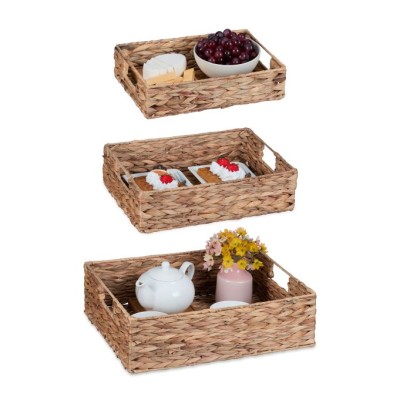 Relaxdays Zestaw 3 tac kuchennych, koszyczków łazienkowych