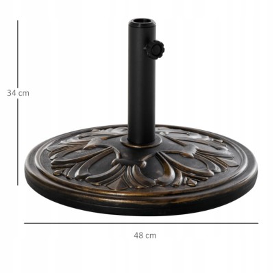 Stojak na parasol, podstawa antyk 13kg Ø35/Ø38/Ø48 mm Outsunny