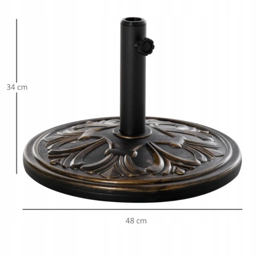 Stojak na parasol, podstawa antyk 13kg Ø35/Ø38/Ø48 mm Outsunny