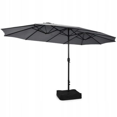 Parasol ogrodowy 451 x 243 cm szary Costway