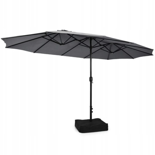 Parasol ogrodowy 451 x 243 cm szary Costway