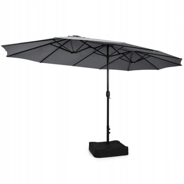 Parasol ogrodowy 451 x 243 cm szary Costway