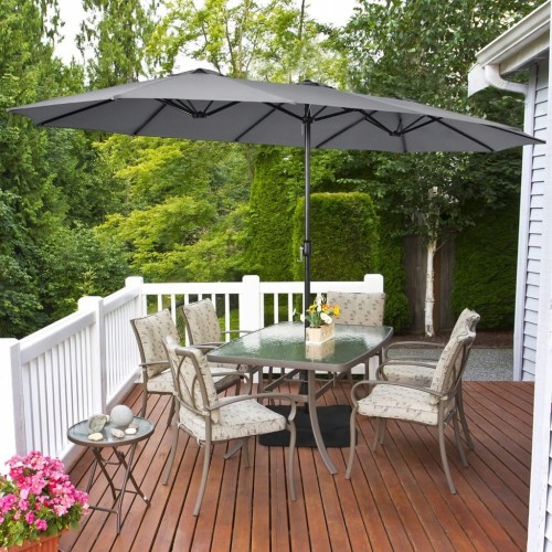 Parasol ogrodowy 451 x 243 cm szary Costway