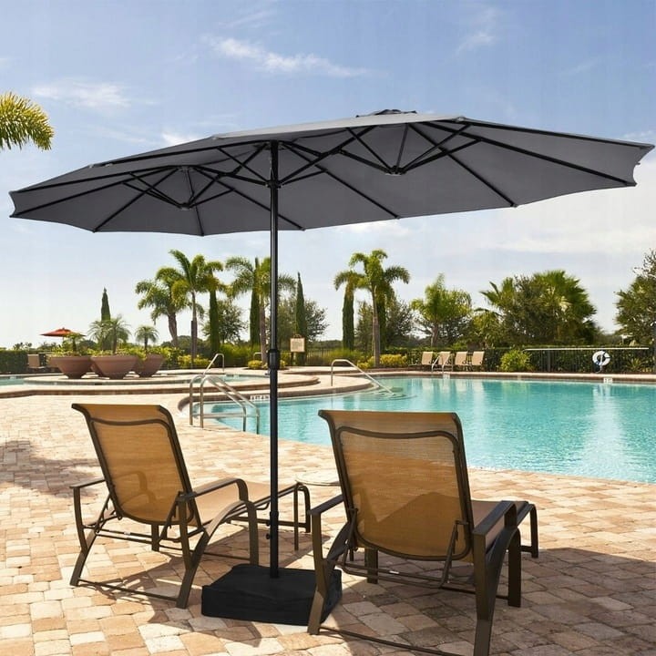 Parasol ogrodowy 451 x 243 cm szary Costway