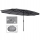 Parasol ogrodowy 451 x 243 cm szary Costway