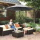 Parasol z oświetleniem solarnym LED szary 270 x 241 cm Songmics