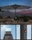 Parasol z oświetleniem solarnym LED szary 270 x 241 cm Songmics