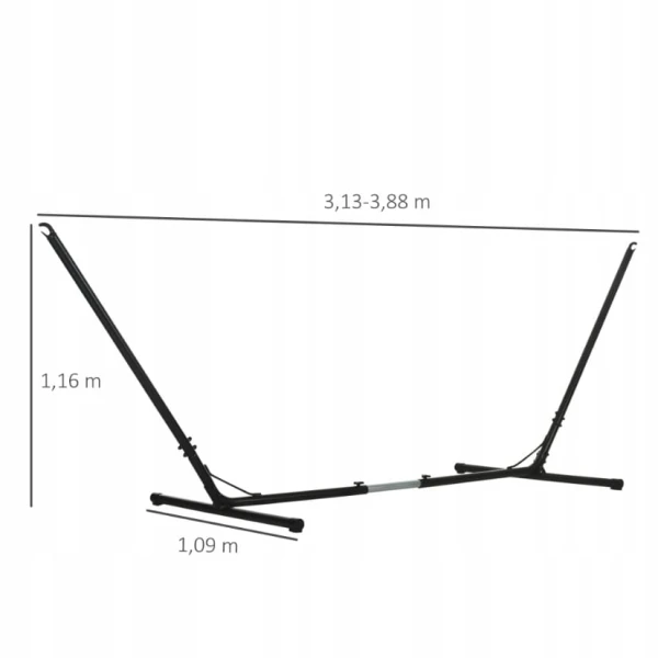 Stojak do hamaka, metalowy, regulowana długość 313-388 cm Outsunny