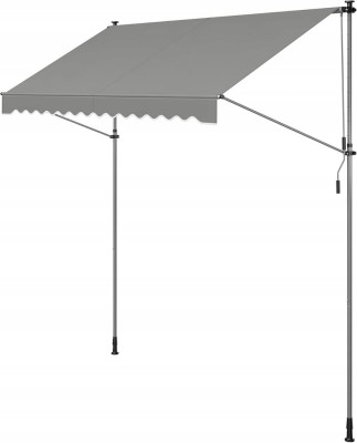 Markiza z regulacją wysokości 300 x 120 cm tkanina, szary