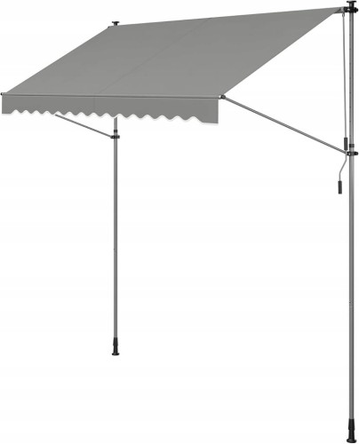 Markiza z regulacją wysokości 300 x 120 cm tkanina, szary