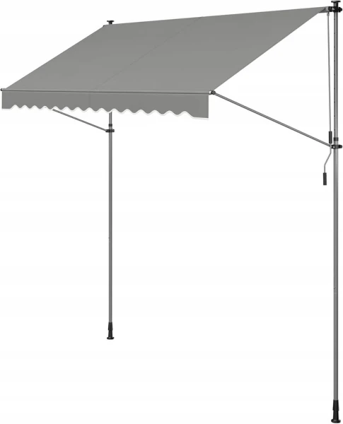 Markiza z regulacją wysokości 300 x 120 cm tkanina, szary