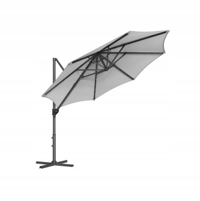 Parasol z oświetleniem LED gołębi szary 300 x 240 cm Songmics