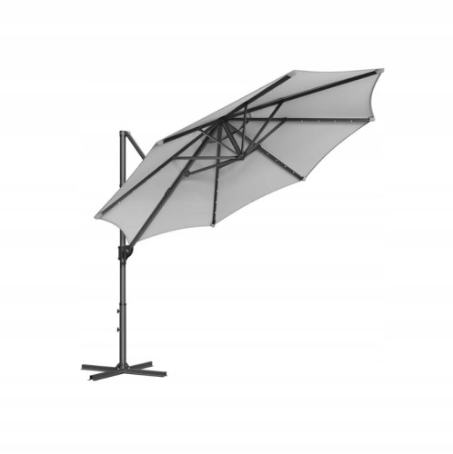 Parasol z oświetleniem LED gołębi szary 300 x 240 cm Songmics