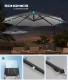 Parasol z oświetleniem LED gołębi szary 300 x 240 cm Songmics