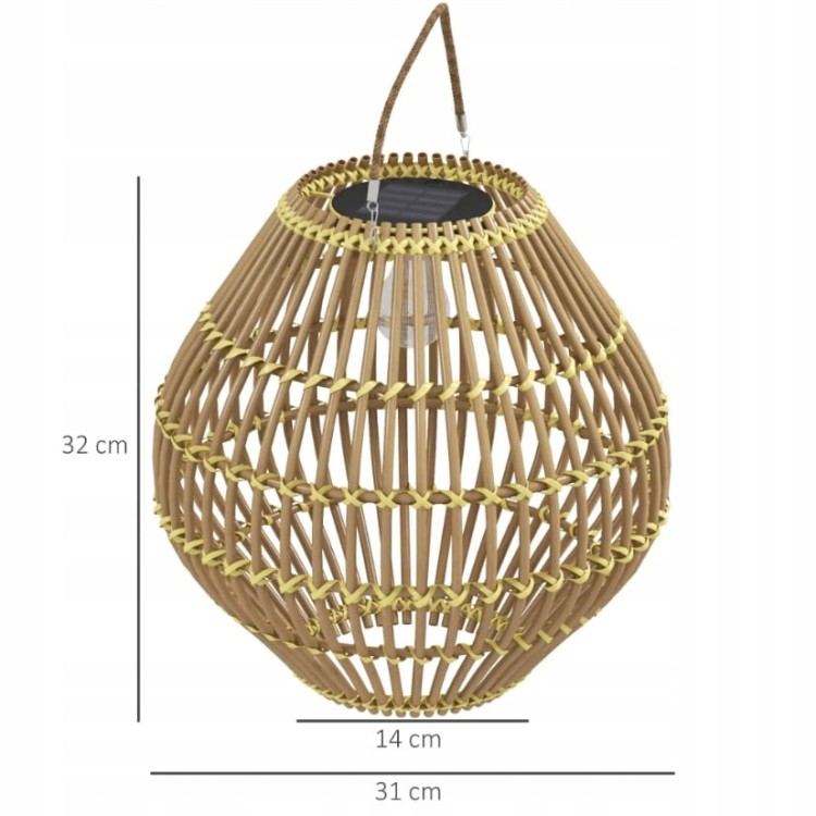 Lampa ogrodowa solarna z czujnikiem światła, wodoodporna Outsunny