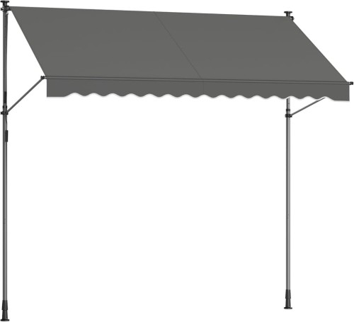 Markiza z regulacją wysokości 300 x 120 cm tkanina, antracytowy szary