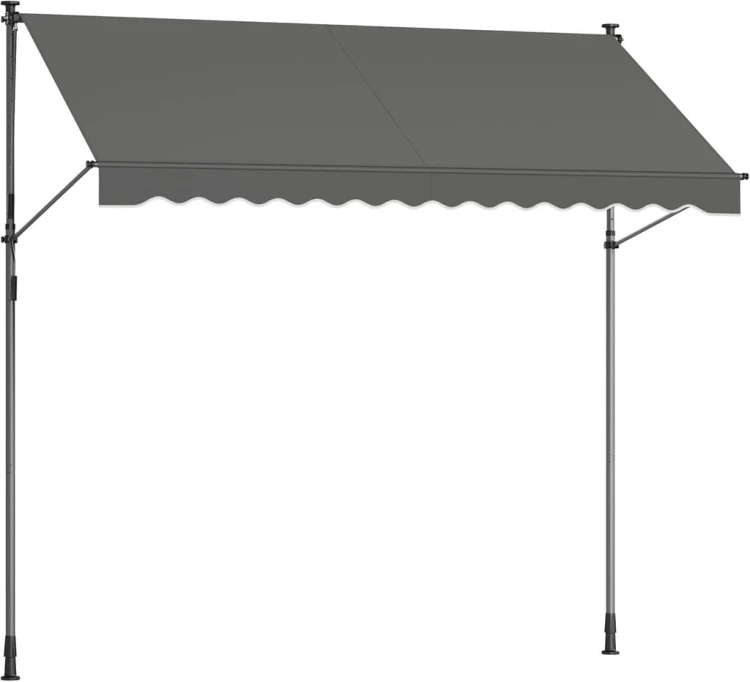 Markiza z regulacją wysokości 300 x 120 cm tkanina, antracytowy szary