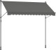 Markiza z regulacją wysokości 300 x 120 cm tkanina, antracytowy szary