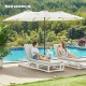 Podwójny parasol ogrodowy 460 x 270 cm UPF 50+, z korbą, beżowy SONGMICS