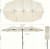 Podwójny parasol ogrodowy 460 x 270 cm UPF 50+, z korbą, beżowy SONGMICS