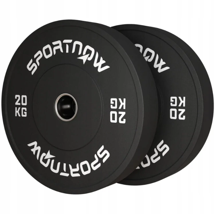 Ciężarek, obciążenie 1 x 20 kg, Standard Olimpijski, Guma, Czarny SPORTNOW