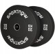 Ciężarek, obciążenie 1 x 20 kg, Standard Olimpijski, Guma, Czarny SPORTNOW