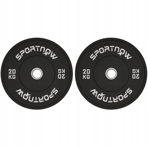 Ciężarek, obciążenie 1 x 20 kg, Standard Olimpijski, Guma, Czarny SPORTNOW