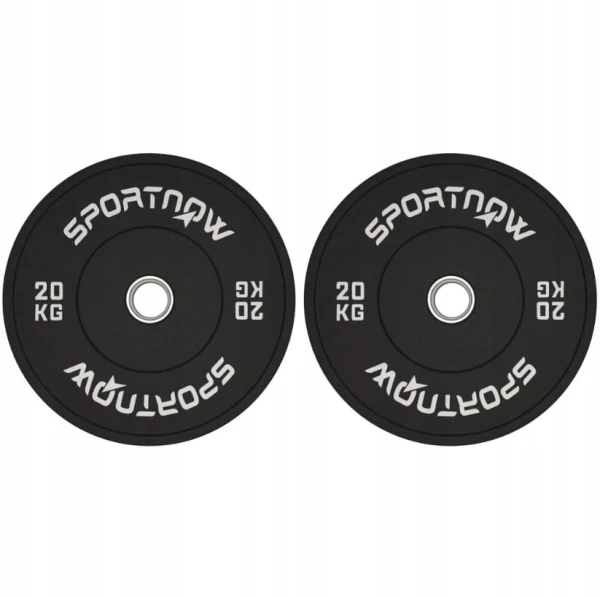 Ciężarek, obciążenie 1 x 20 kg, Standard Olimpijski, Guma, Czarny SPORTNOW