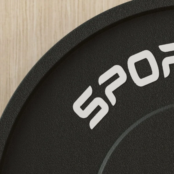 Ciężarek, obciążenie 1 x 20 kg, Standard Olimpijski, Guma, Czarny SPORTNOW