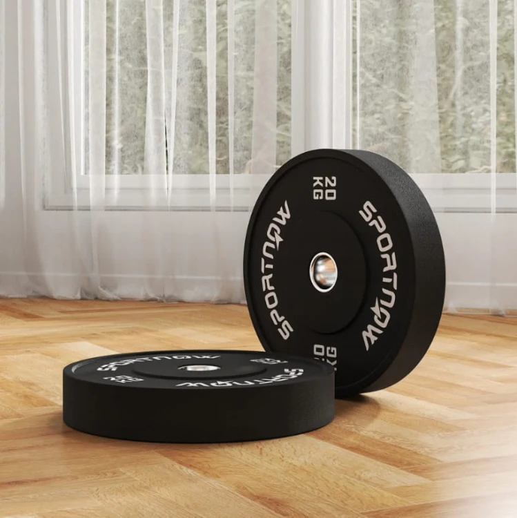 Ciężarek, obciążenie 1 x 20 kg, Standard Olimpijski, Guma, Czarny SPORTNOW