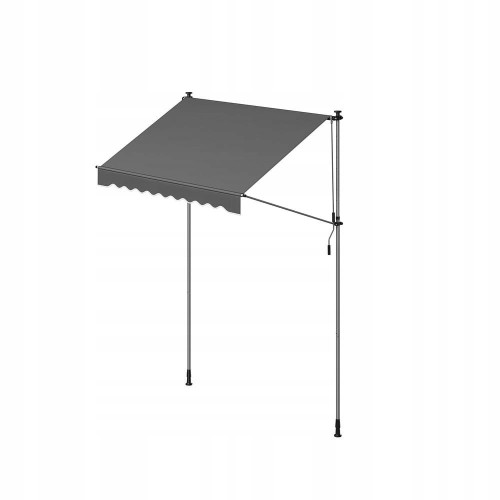 Markiza z regulacją wysokości 200 x 120 cm tkanina, antracyt SONGMICS
