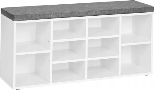 Szafka na buty z siedziskiem 104 x 48 x 30 cm biały + szary VASAGLE