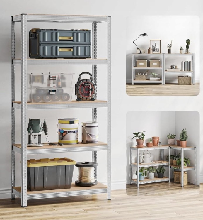 Zestaw 2 x 5-poziomowe regały, do 875 kg, 90 x 180 x 40 cm srebrny SONGMICS