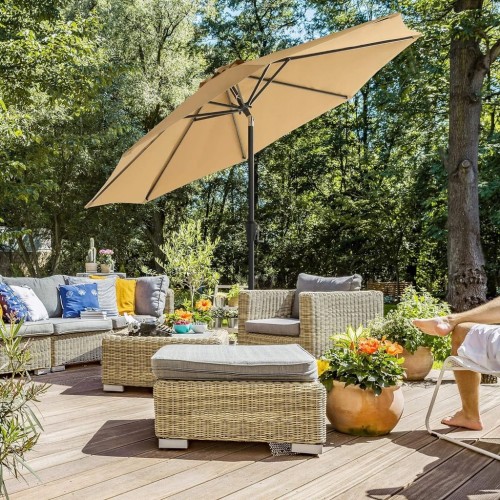 Parasol klasyczny odcienie beżu i brązu 300 x 240 cm Songmics