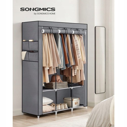 Szafa materiałowa 130 x 167 x 45 cm odcienie szarości SONGMICS