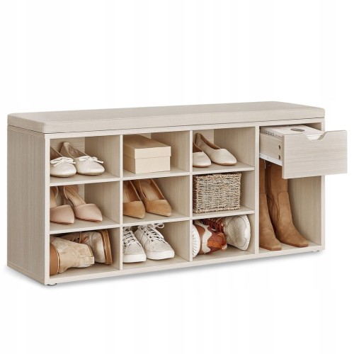 Szafka na buty z siedziskiem i szufladą 104 x 48 x 30 cm beżowy VASAGLE