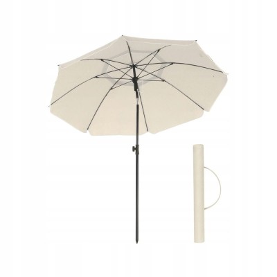 Parasol ogrodowy, plażowy z pokrowcem, 200 cm beżowy SONGMICS