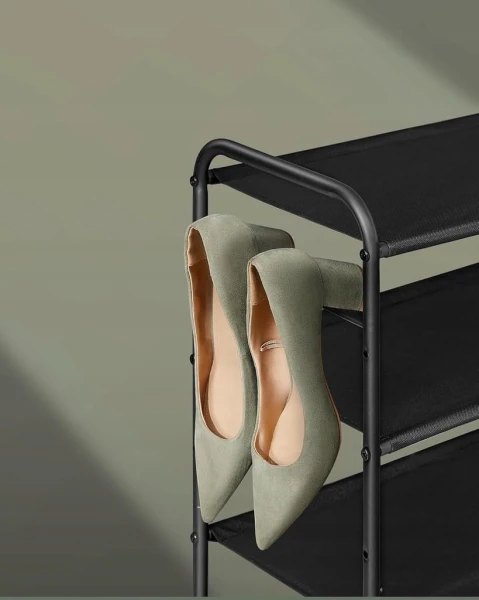 Szafka na buty, 3 półki, 85 x 53 x 28 cm, czarny SONGMICS