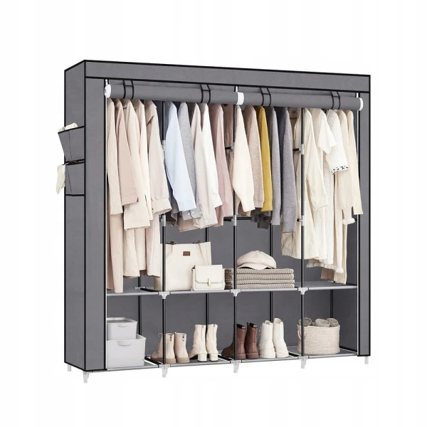 Szafa materiałowa 170 x 167 x 45 cm odcienie szarości SONGMICS