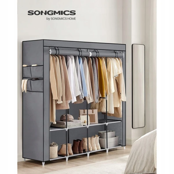 Szafa materiałowa 170 x 167 x 45 cm odcienie szarości SONGMICS