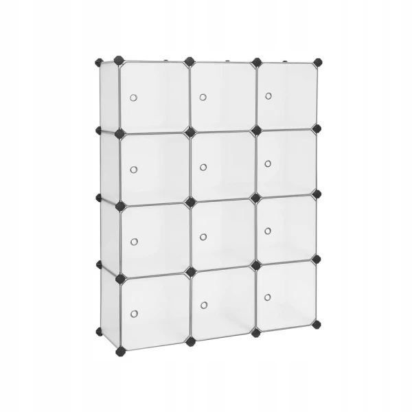 Regał modułowy, system 12 kostek, 93 x 31 x 123 cm, biały SONGMICS