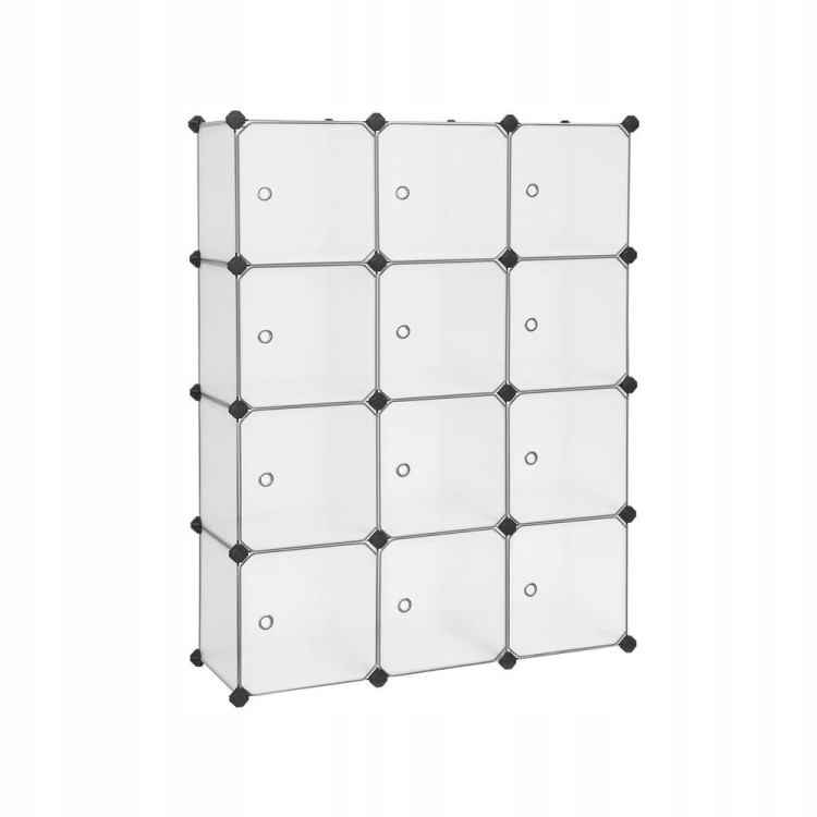 Regał modułowy, system 12 kostek, 93 x 31 x 123 cm, biały SONGMICS