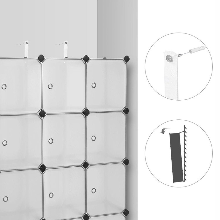 Regał modułowy, system 12 kostek, 93 x 31 x 123 cm, biały SONGMICS