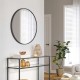 Lustro ścienne 50 cm, okrągłe, czarna metalowa rama SONGMICS