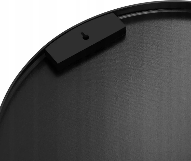 Lustro ścienne 50 cm, okrągłe, czarna metalowa rama SONGMICS