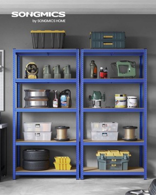 Regał magazynowy SONGMICS 200 x 100 cm, 5 półek, do 600 kg, niebieski
