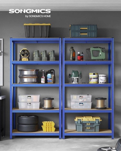 Regał magazynowy SONGMICS 200 x 100 cm, 5 półek, do 600 kg, niebieski