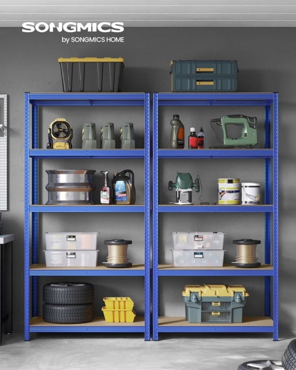Regał magazynowy SONGMICS 200 x 100 cm, 5 półek, do 600 kg, niebieski