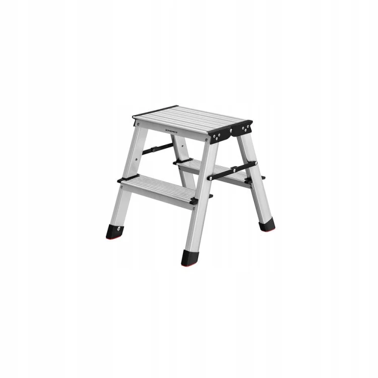 Drabina aluminiowa 2-stopniowa składana, lekka, do 150 kg SONGMICS